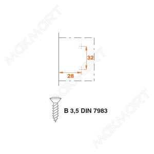 Ответная планка Н9 под шуруп, Т-образная Ответная планка Н9 под шуруп, Т-образная