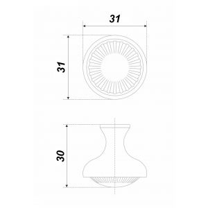 Ручка -кнопка RC118BAC.4  Брашированная старинная медь