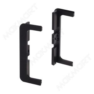 Комплект открытых заглушек (2шт.) для профиля 8007, отделка черная сталь шл