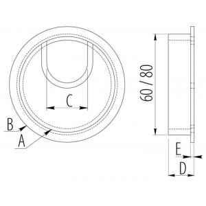 Заглушка кабель-канала метал-ая D-80 мм инокс