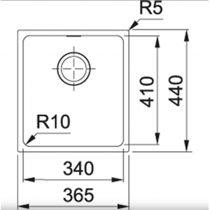 FRANKE 144.0603.819 Мойка SID 110-34 серый, 365*440мм, квадр., Tectonite., подст.