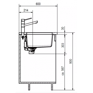 FRANKE 144.0603.819 Мойка SID 110-34 серый, 365*440мм, квадр., Tectonite., подст.