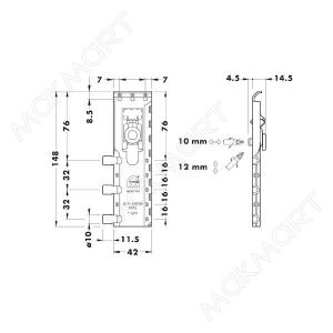 Подвеска полок скрытая, крепление на саморезах, левая Подвеска полок скрытая, крепление на саморезах, левая