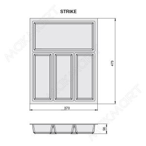 Ёмкость в базу 450 (473х370) для столовых приборов, цвет белый Ёмкость в базу 450 (473х370) для столовых приборов, цвет белый