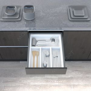 Ёмкость в базу 450 (473х370) для столовых приборов, цвет белый Ёмкость в базу 450 (473х370) для столовых приборов, цвет белый