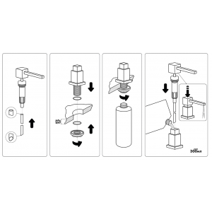 Дозатор для жидк. мыла квадратный, SSA-013 (Gun Light- Светлая оружейная сталь) Дозатор для жидк. мыла квадратный, SSA-013 (Gun Light- Светлая оружейная сталь)