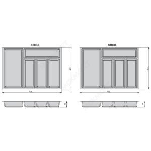 Ёмкость в базу 600 (423х526) для столовых приборов, цвет орион серый Ёмкость в базу 600 (423х526) для столовых приборов, цвет орион серый