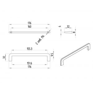 Ручка мебельная 272 м.ц.160 мм замак брашированный никель Новинка