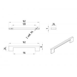 Ручка мебельная 288 м.ц.128 мм замак хром Новинка
