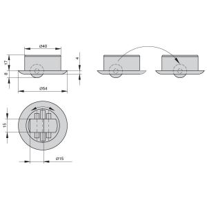 Колёсная опора, поворотная, цвет черный