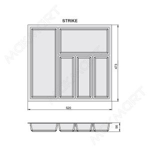 Ёмкость в базу 600 (473х520) для столовых приборов, цвет белый Ёмкость в базу 600 (473х520) для столовых приборов, цвет белый