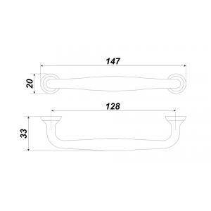 Ручка мебельная URSULA RS433W.4/128 Белый