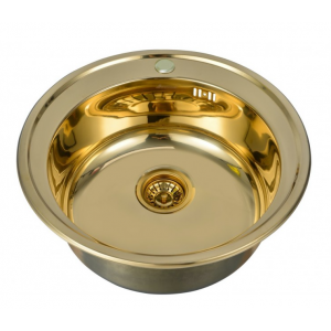 Seaman Eco Wien SWT-510(PVD, Polish*10)(std.) Мойка D-510*180 мм, кругл., нерж., Gold, врезн.