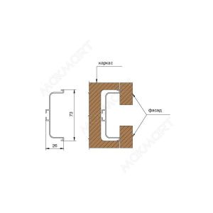 Gola Профиль горизонтальный с двумя закруглениями L=4100мм, отделка золото шл