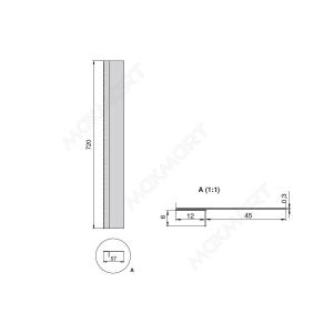 Комплект защитных накладок Н.720 мм для посудомоечных машин, отделка алюминий (анодировка)