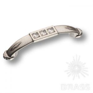 15.129.96.SWA.16 Ручка скоба с кристаллами Swarovski эксклюзивная , античное серебро 96 мм