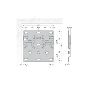 Кронштейн 120*120мм для подвесок арт.807 и 807.RV, отделка цинк