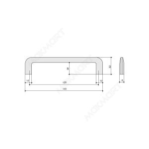Ручка-скоба 128мм, отделка черный матовый