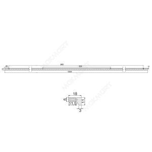Ручка накладная L.1000мм, отделка золото матовое