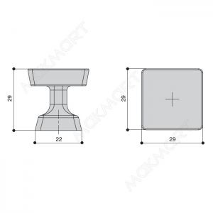 Ручка-кнопка, отделка черный матовый