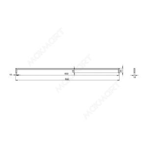 Ручка-скоба 832 мм, отделка черный бархат (матовый)