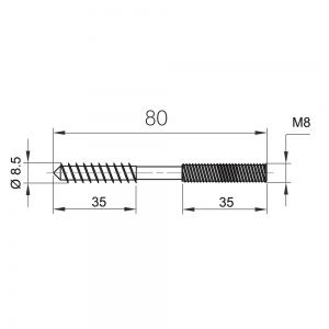 ШПИЛЬКА ДВУХСТОРОННЯЯ М8Х80 ШПИЛЬКА ДВУХСТОРОННЯЯ М8Х80