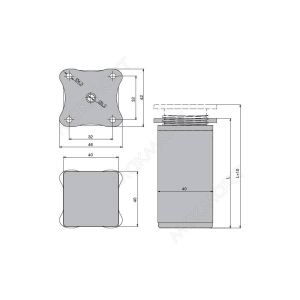 Ножка декоративная 40х40, h.100мм, отделка алюминий анодированный