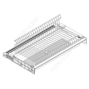 Сушка 1-уровневая в базу 700/16, с рамкой, поддон (пластик), отделка серая