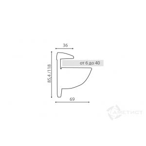 Крепления полок Тукан 666 10С алюминий, комплект 2шт Акция