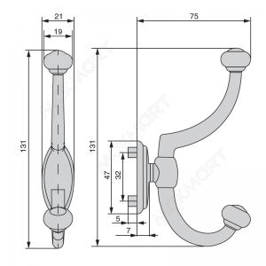 WAP.803X.032.F00F3 Крючок, отделка Золото матовое WAP.803X.032.F00F3 Крючок, отделка Золото матовое