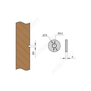 Ответная часть d.15мм под шуруп, отделка цинк