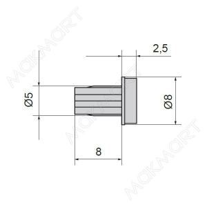 Смягчитель удара врезной d.5мм, цвет серый