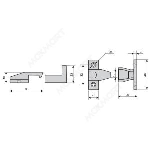 750/CNE Клип-защёлка фасада под духовку