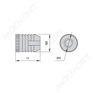 Бусола M.4, d.8, H.11, отделка нейтральная
