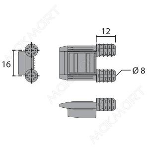 Крепление торцевое для профиляR6588L27, цвет черный