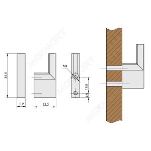 M7168.MSN Крючок, отделка Сталь шлифованная