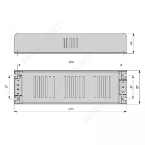 Источник питания 300Вт, 170-264В/12В, 25A, IP20, 223*67*40мм