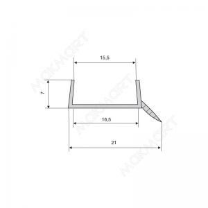 Водоотталкивающий уплотнитель L=3050мм, для цоколя из 16 мм ДСП