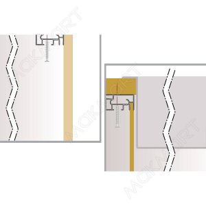 Профиль для нижних баз, L=2650мм, отделка рифленый алюминий Профиль для нижних баз, L=2650мм, отделка рифленый алюминий