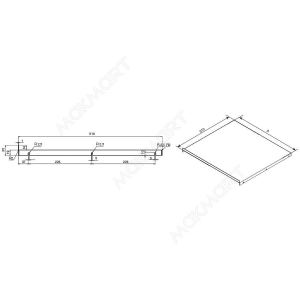 Защитный экран под варочную панель, для тумбы шириной 600мм из 16ДСП, отделка белый бархат (матовый)