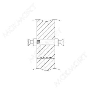 Шток двусторонний (папа) для стяжки эксцентриковой V20 и VG20, отделка цинк