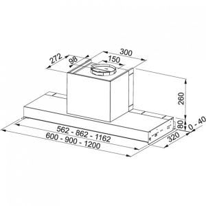 110.0473.545 Вытяжка Style Lux LED FSTP NG 605 X, сталь