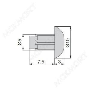 Смягчитель удара врезной d.5мм, цвет транспарент Смягчитель удара врезной d.5мм, цвет транспарент
