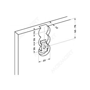 Фиксатор настенный для панелей, врезной