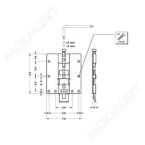 Фиксатор настенный для панелей, верхний, без пружины