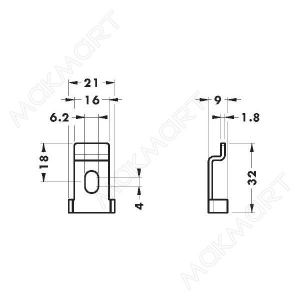 Кронштейн для фиксатора настенного 814.35, отделка цинк