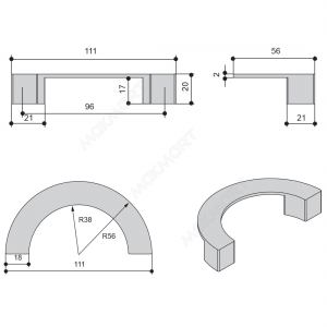 Ручка-скоба 96мм, отделка черный матовый