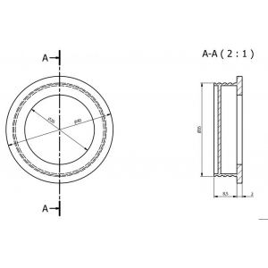 Ручка врезная круглая D-40 мм. UZ В224 черный UZ-00B224-20