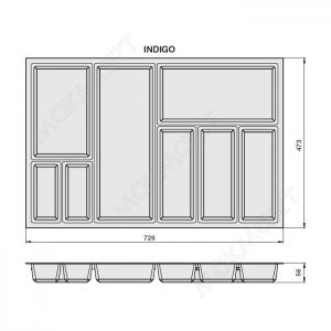 Ёмкость в базу 800 (473х726) для столовых приборов, цвет белый