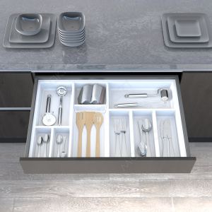 Ёмкость в базу 800 (473х726) для столовых приборов, цвет белый